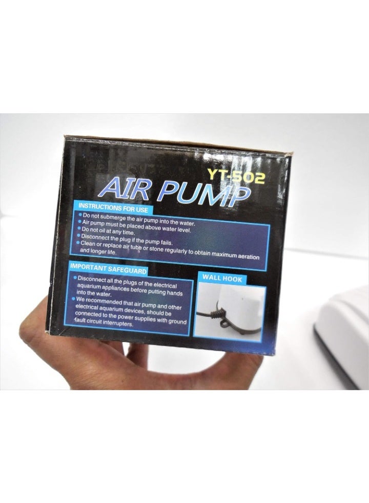 SUNSUN YT-502 Dual-Channel Aquarium Air Compressor, 4.5W, 2x1.5L/min Oxygen Aquarium Tank Fish Aerator Multi Speed Air Pump - Image 4